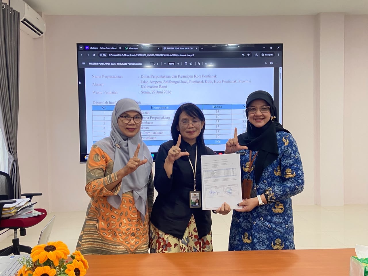 Raih Nilai 92,23 dari Perpusnas, Perpustakaan Kota Pontianak Masuk Rentang Akreditasi A