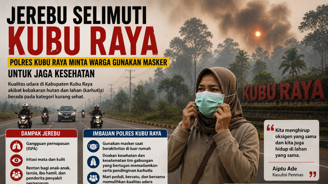 Kubu Raya Diselimuti Jerebu Karhutla, Warga Diimbau Pakai Masker