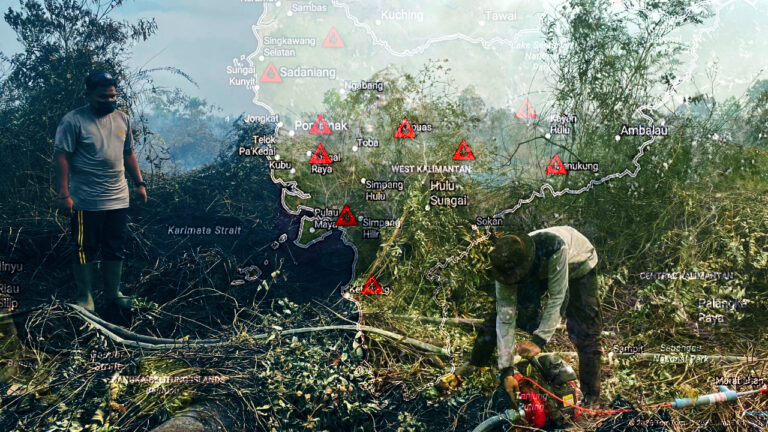 Peta sebaran titik panas kebakaran hutan dan lahan di wilayah Kalimantan Barat. (dok. HO/NusantaraPost)