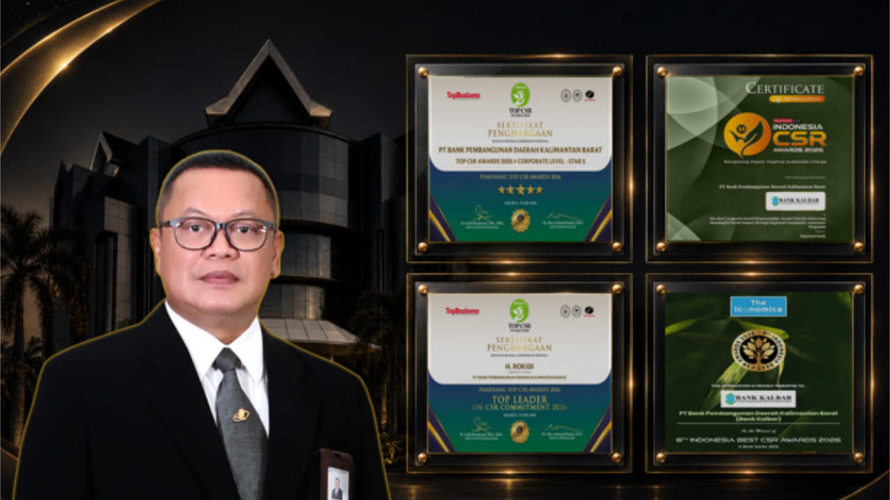 Kurang dari Sebulan, Bank Kalbar Sukses Borong Tiga Penghargaan CSR Nasional di Jakarta