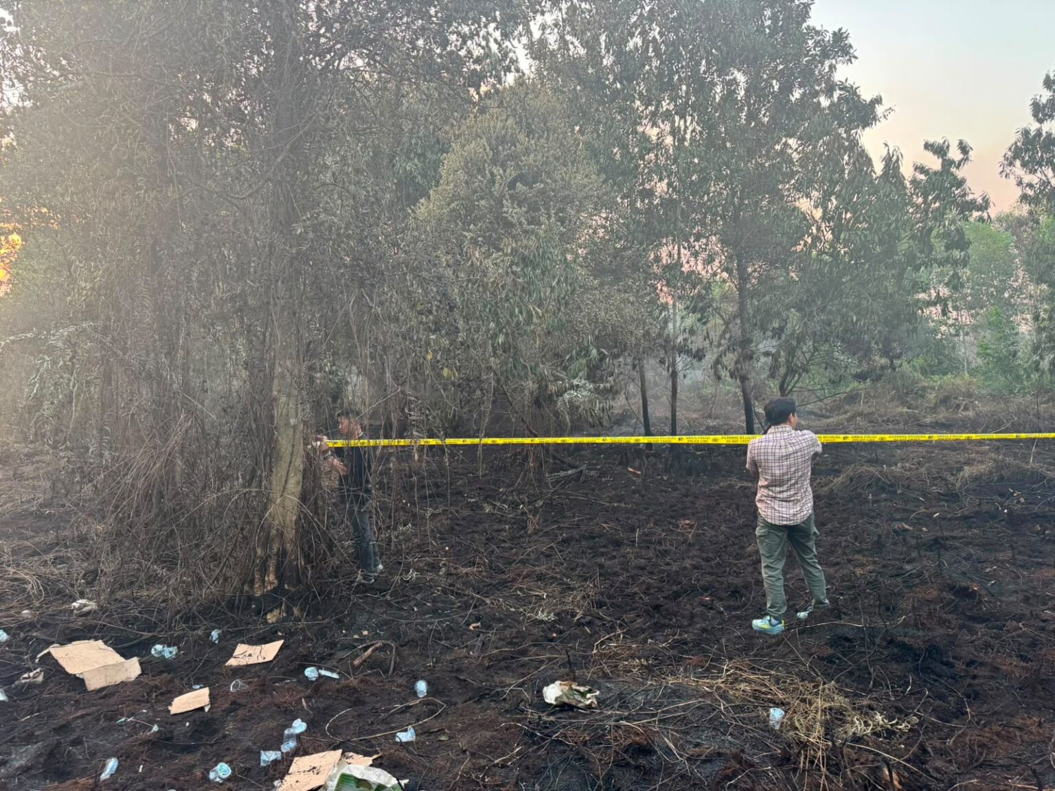Lahan 2,5 Hektare Terbakar Dekat Kampus UNU, Polres Kubu Raya Segel TKP dan Buru Pelaku
