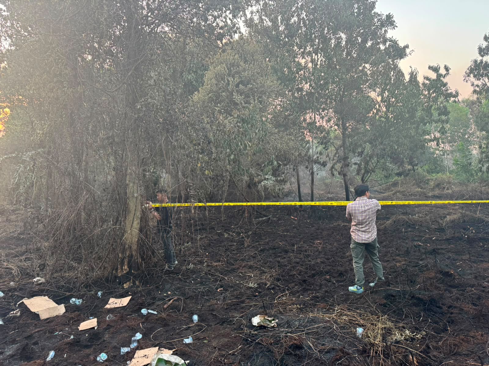 Lahan 2,5 Hektare Terbakar Dekat Kampus UNU, Polres Kubu Raya Segel TKP dan Buru Pelaku