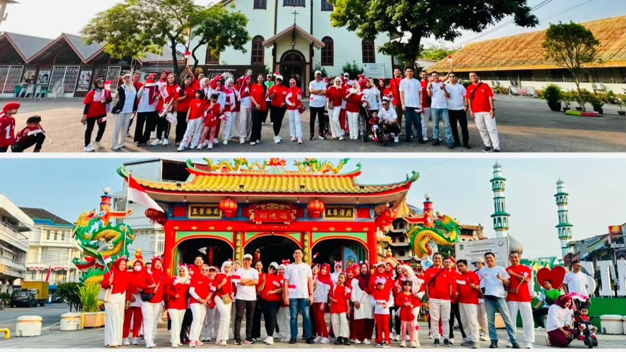 Sambut HUT ke-81 RI, Bank Kalbar Singkawang Gelar Fun Walk Harmony in Diversity