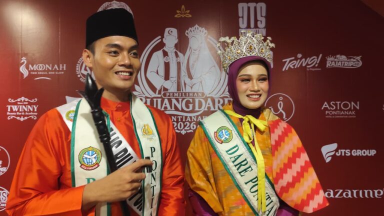 "Jibril Cisse Alindra dan Farras Dila resmi dinobatkan sebagai Bujang Dare Pontianak 2026 dengan misi memajukan UMKM lokal dan budaya multi-etnis."