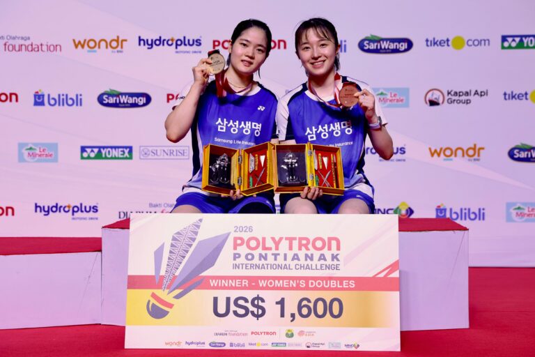 Ganda putri Korea Selatan Kim Yu Jung/Lee Yu Lim sabet gelar juara Pontianak International Challenge 2026 usai menaklukkan wakil Taiwan dua gim langsung."