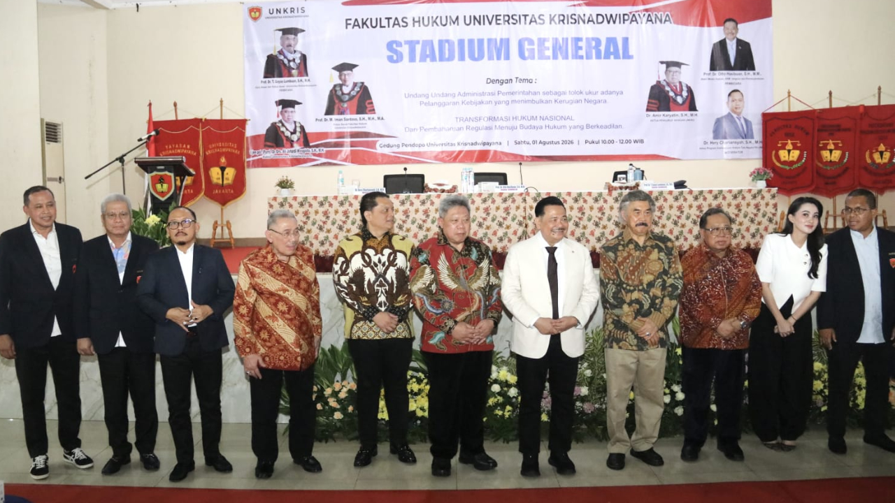 Hadiri Stadium General UNKRIS, Sekda Kalbar Tekankan Penguatan Budaya Hukum Sejak Dini
