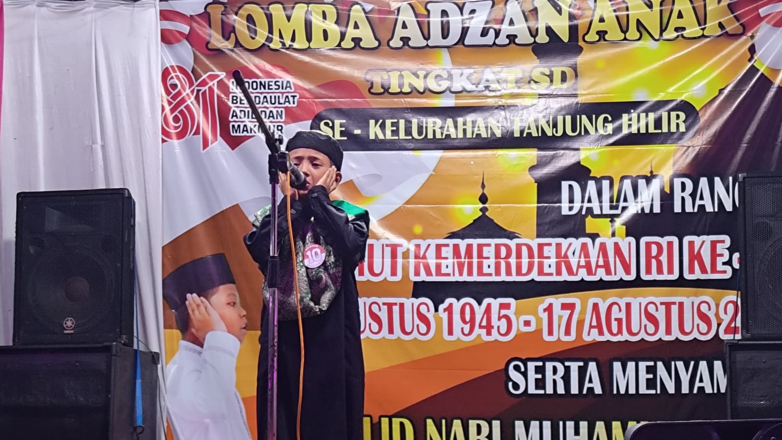Semarak HUT RI, 50 Anak Bersaing dalam Lomba Adzan di Tanjung Hilir