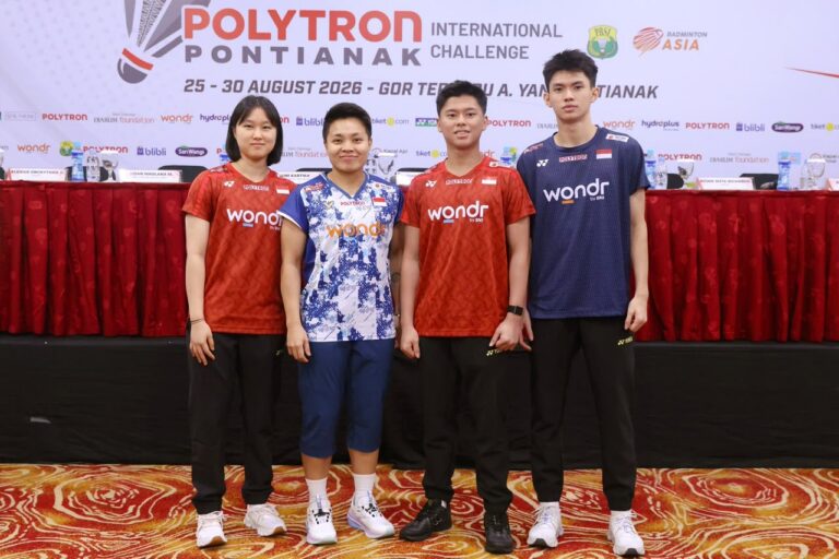 "Skuad bulutangkis Indonesia siap berlaga di Polytron Pontianak International Challenge 2026, soroti duet baru Apriyani/Dejan dan target juara tim tuan rumah."