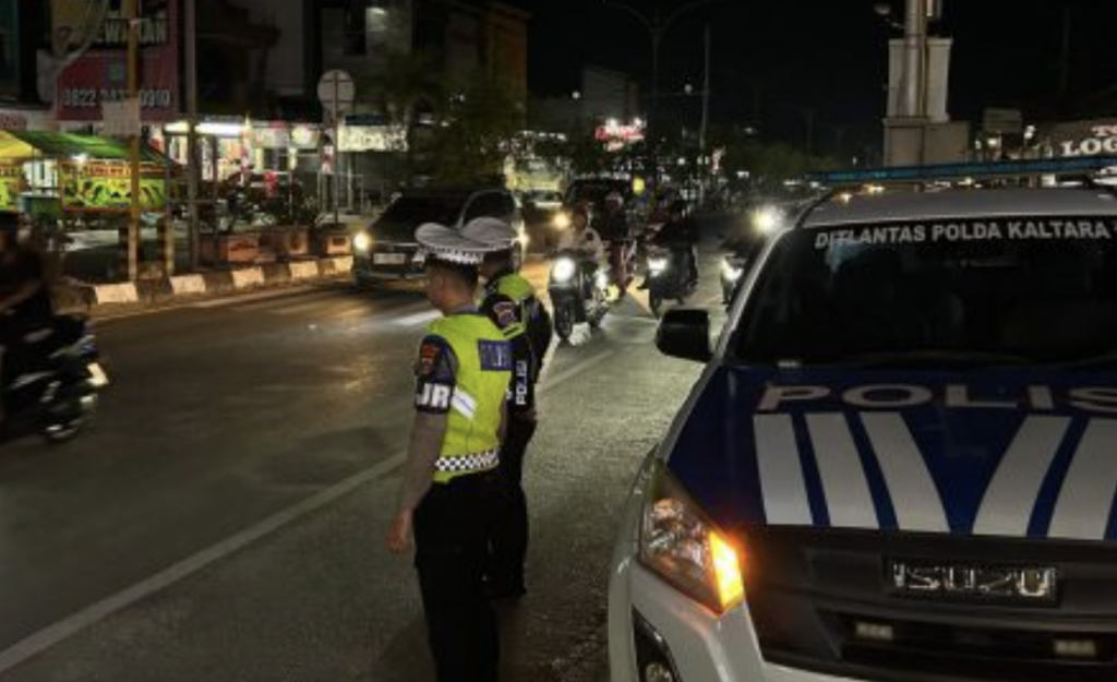Cegah Balap Liar dan Kriminalitas Jalanan, Ditlantas Polda Kaltara Gelar Patroli Malam