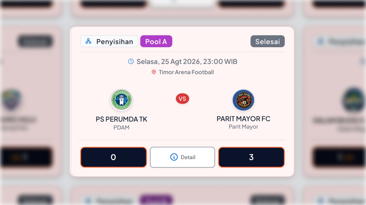 Kalah dari Parit Mayor FC 0-3, PS Perumda TK Terhenti di Penyisihan Bahasan Cup Seri 2