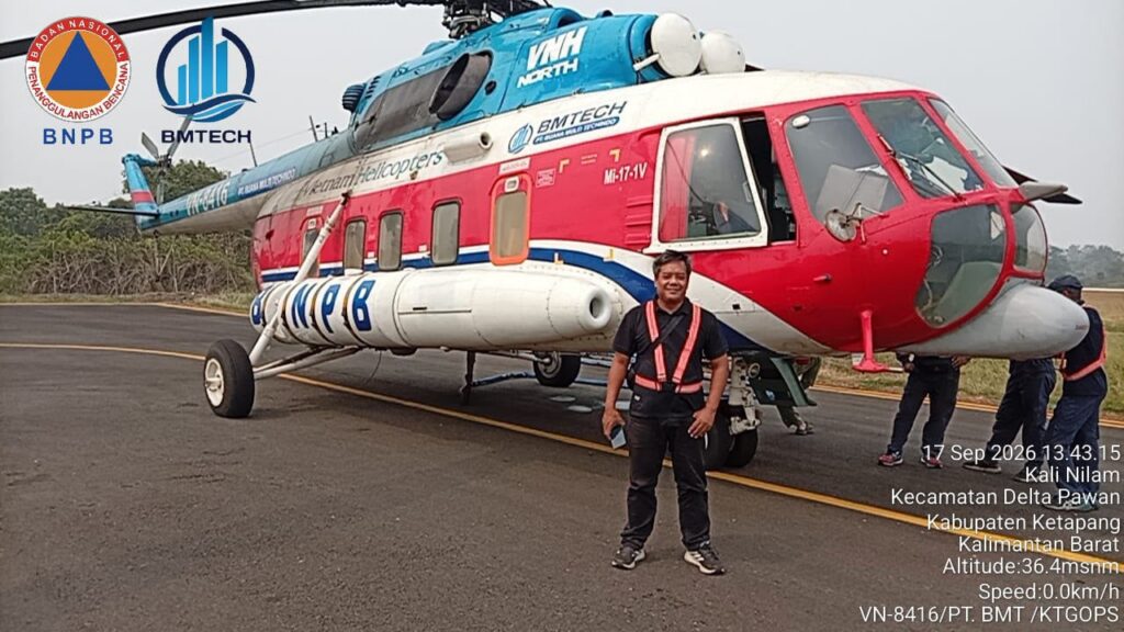 Kabut Asap Ganggu Penerbangan Supadio, Satgas Kalbar Kerahkan Dua Helikopter dan Tim Darat