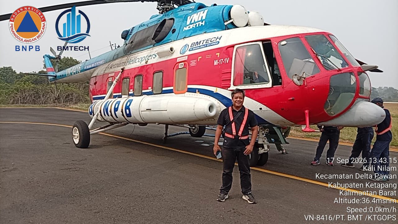 Kabut Asap Ganggu Penerbangan Supadio, Satgas Kalbar Kerahkan Dua Helikopter dan Tim Darat