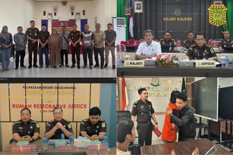 "Kejati Kalbar setujui penghentian 4 perkara pidana di Singkawang, Pontianak, dan Sambas lewat keadilan restoratif; total 18 kasus diselesaikan hingga September 2026."