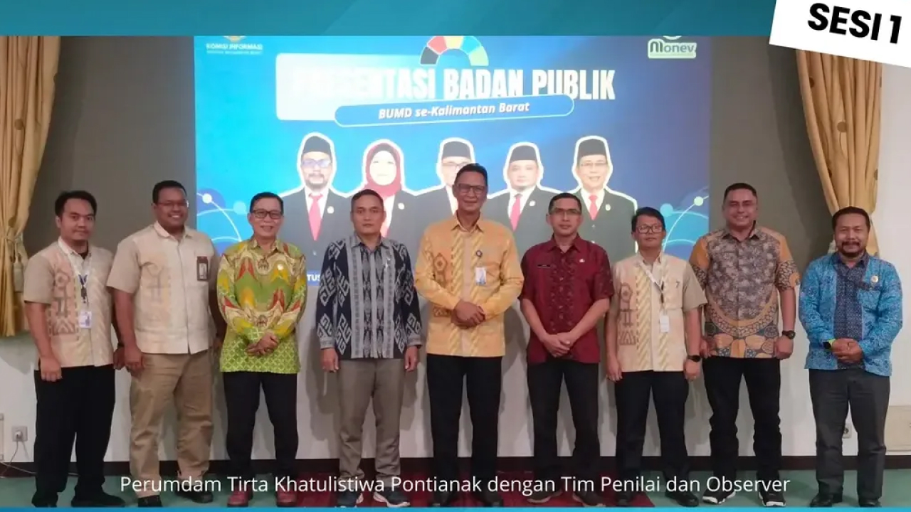 Perkuat Transparansi, Perumda Tirta Khatulistiwa Ikuti Monev Keterbukaan Informasi Kalbar 2026
