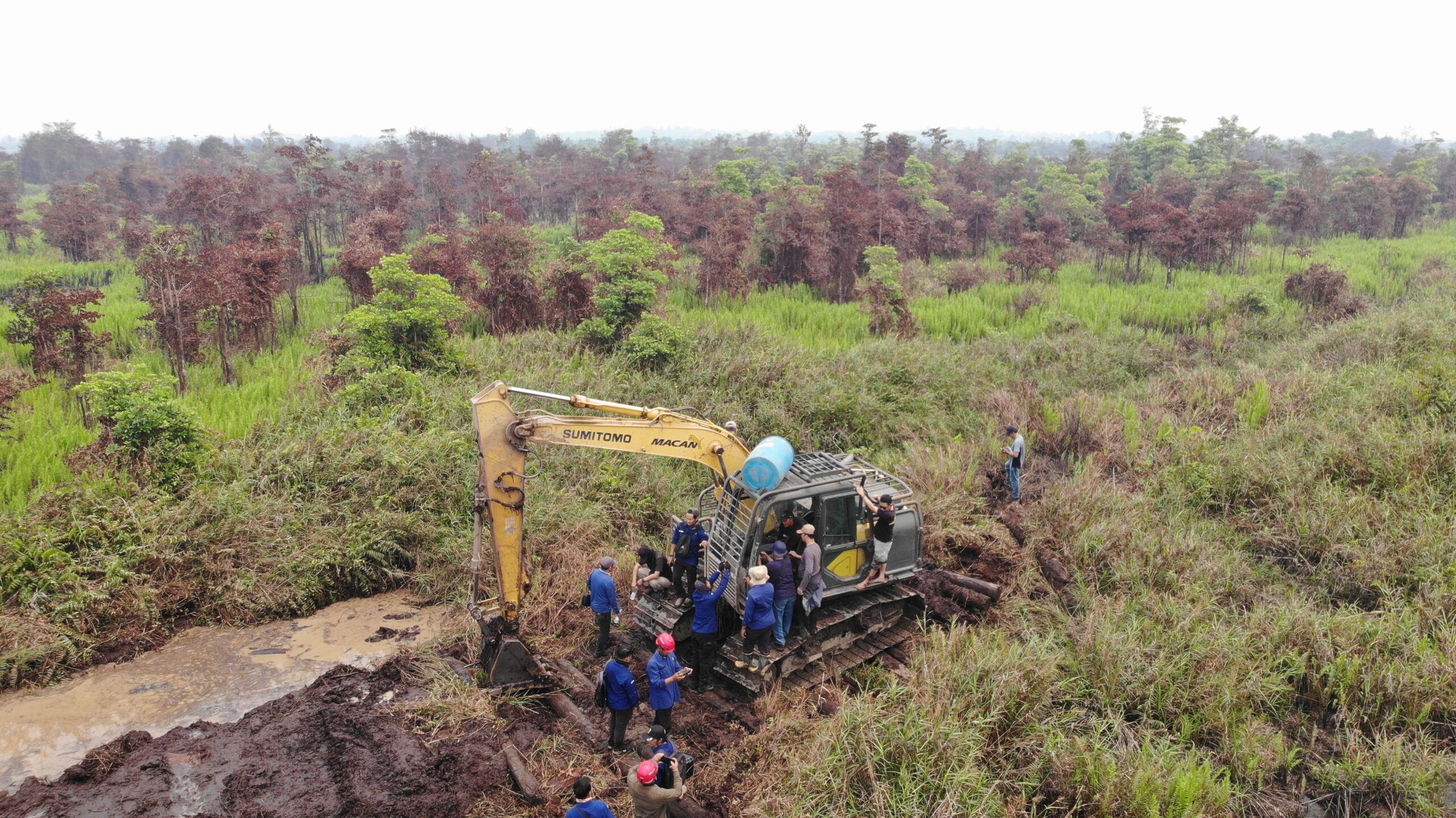 Saat Penanganan Karhutla di Ketapang, Gakkum Kemenhut Amankan Ekskavator dan Dua Pelaku