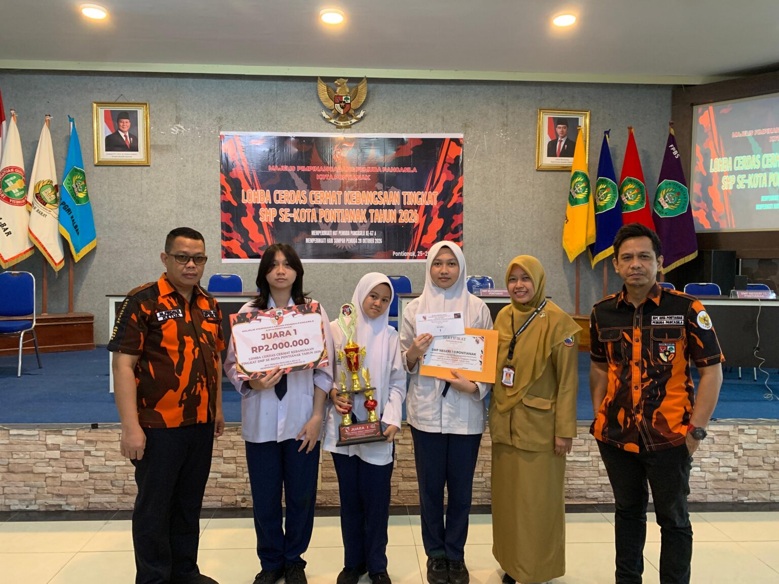 SMPN 13 Pontianak Juara Cerdas Cermat Kebangsaan Pemuda Pancasila